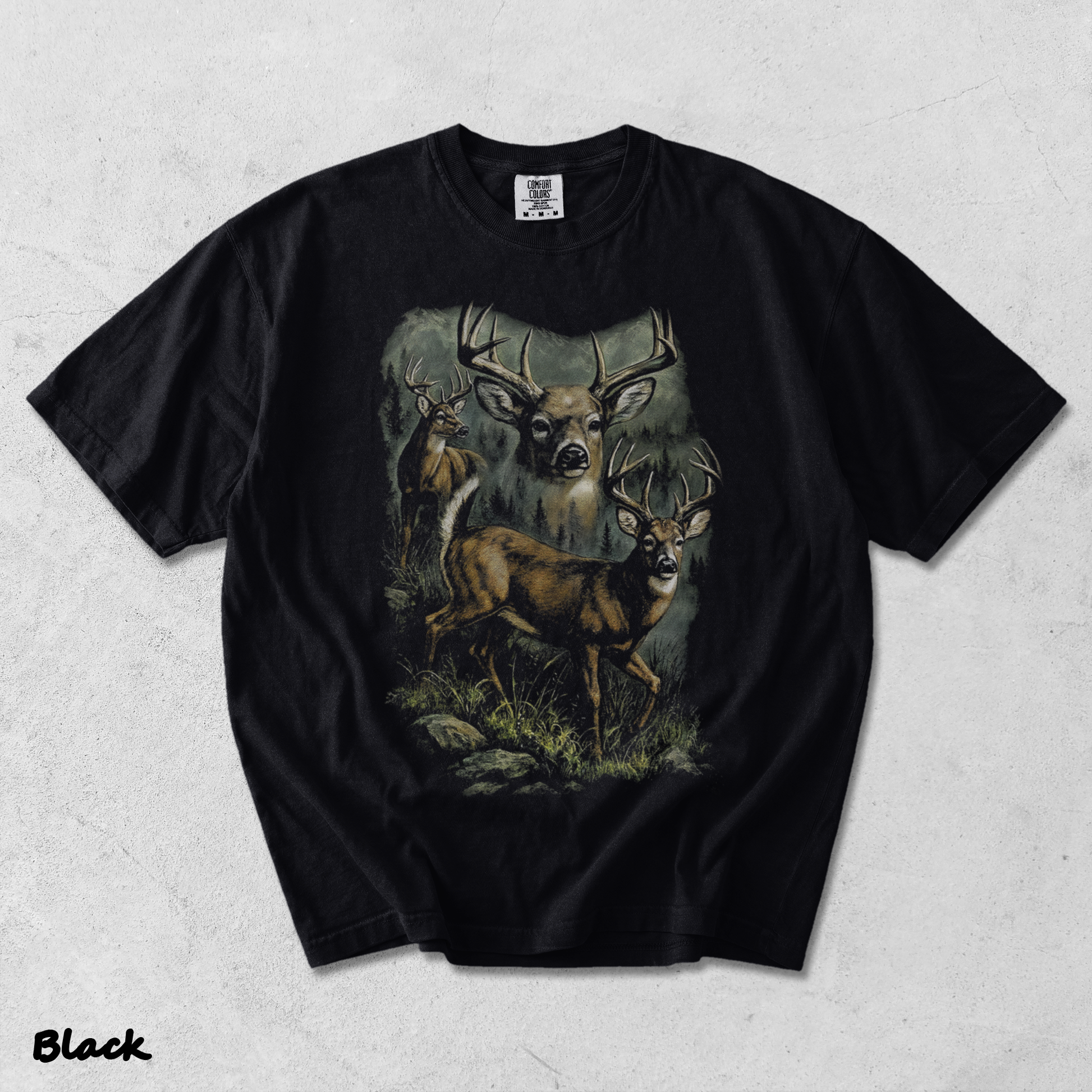 VINTAGE DEER - Black mockup