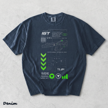 Vintage Marathon Gameplay Washed Lightweight Cotton - Denim mockup