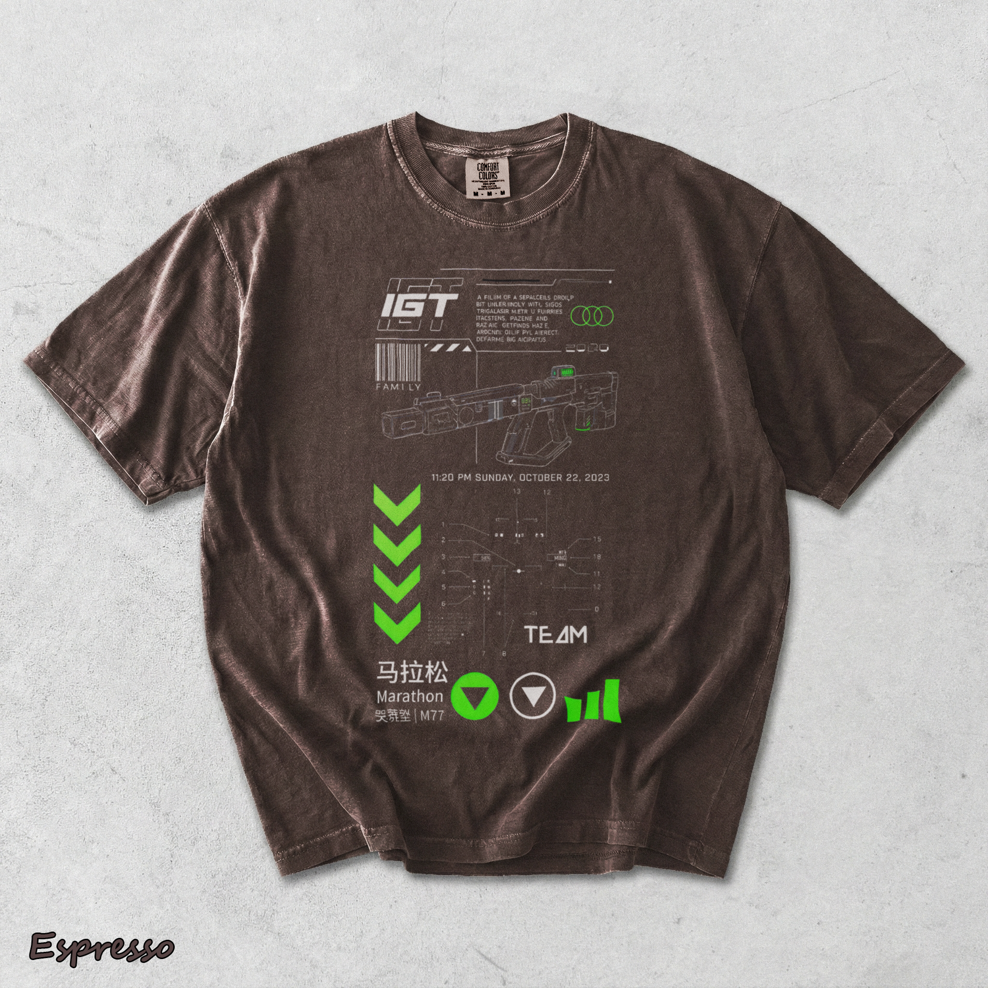 Vintage Marathon Gameplay Washed Lightweight Cotton - Espresso mockup