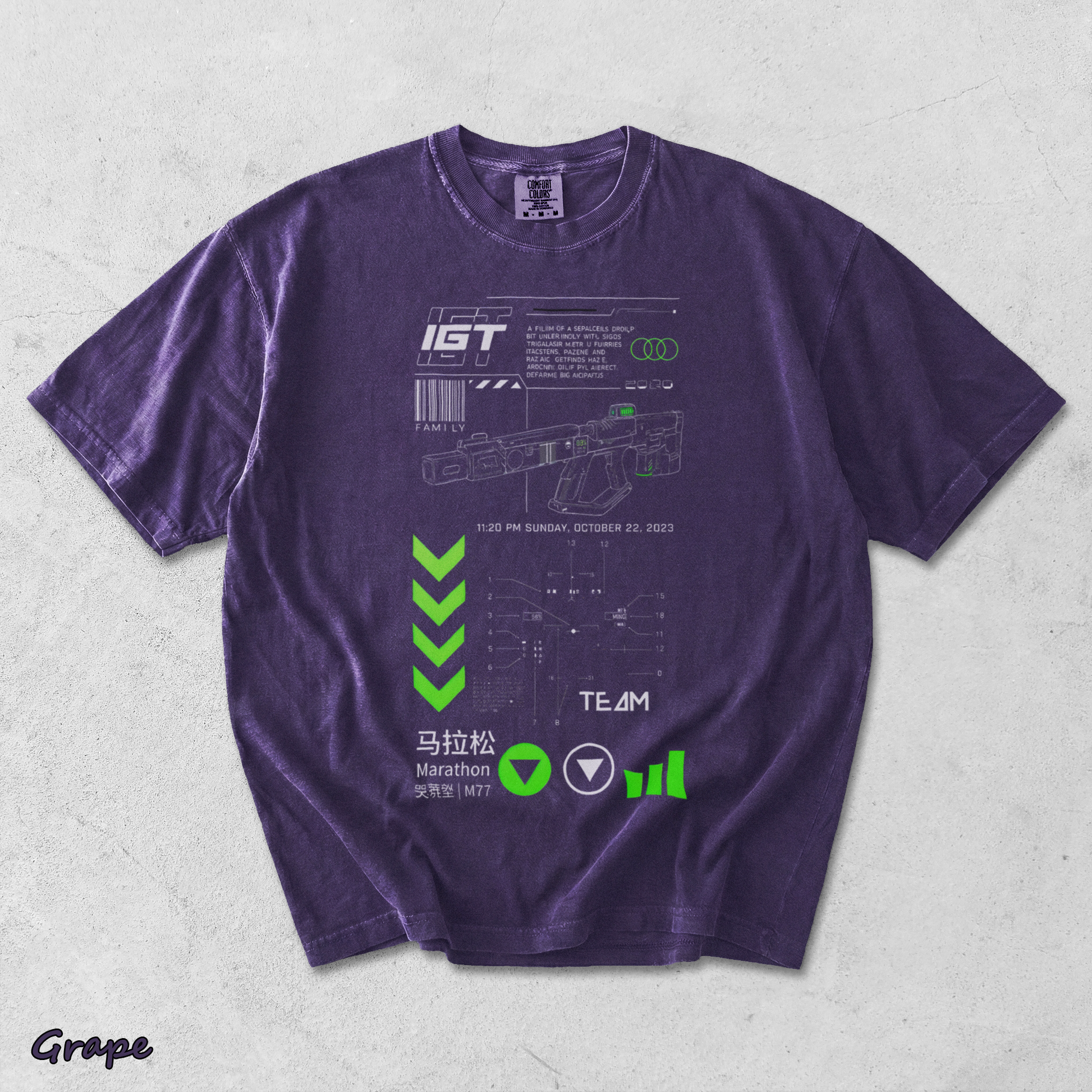 Vintage Marathon Gameplay Washed Lightweight Cotton - Grape mockup