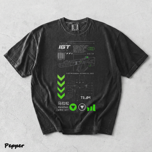 Vintage Marathon Gameplay Washed Lightweight Cotton - Pepper mockup