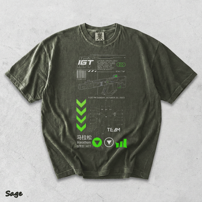 Vintage Marathon Gameplay Washed Lightweight Cotton - Sage mockup