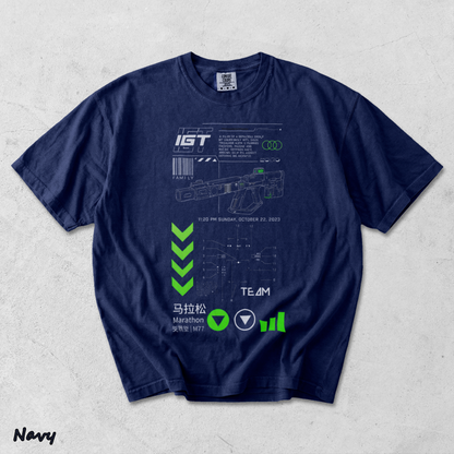 Vintage Marathon Gameplay Washed Lightweight Cotton - True Navy mockup