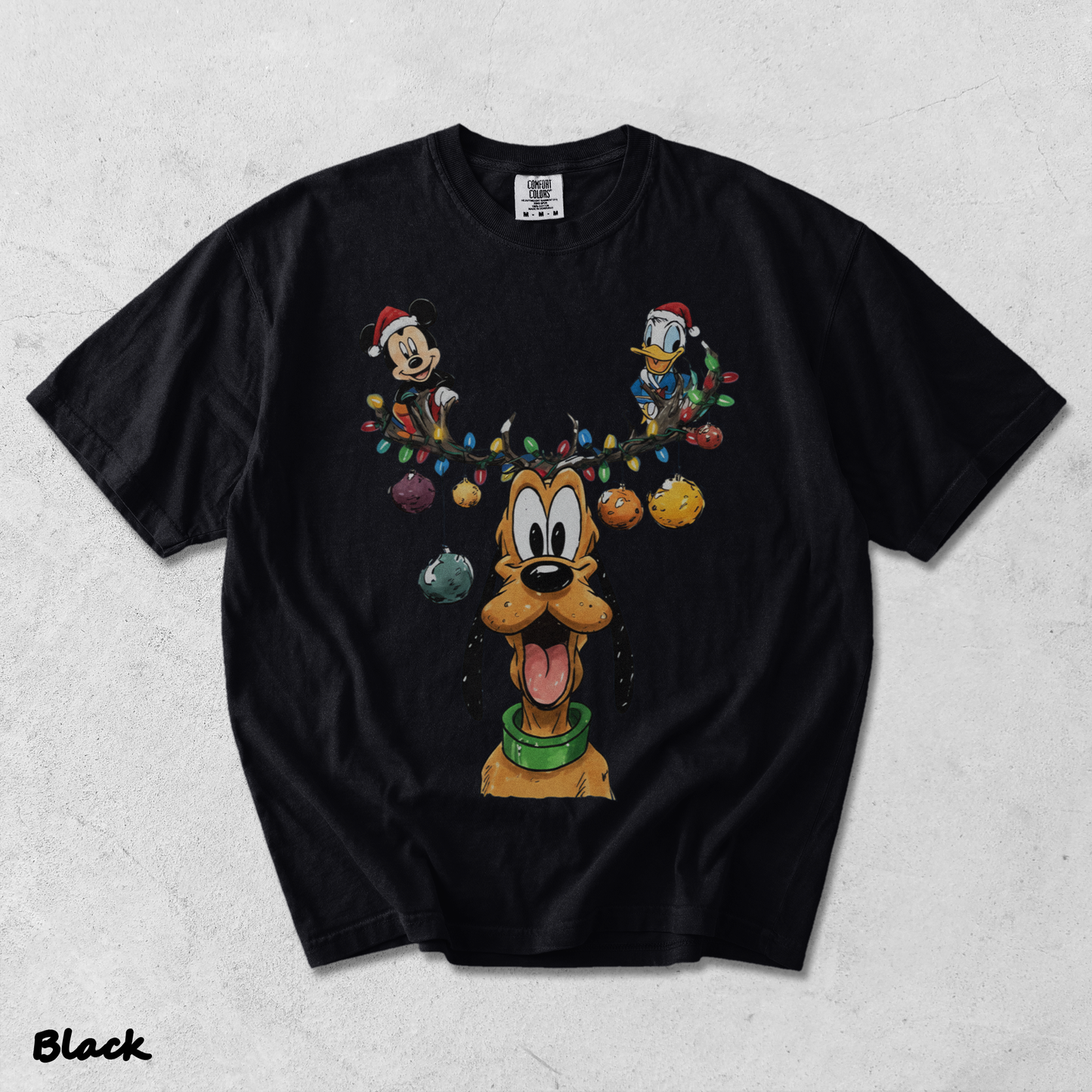 Vintage Pluto, Mickey Donal Sweatshirt - Black mockup