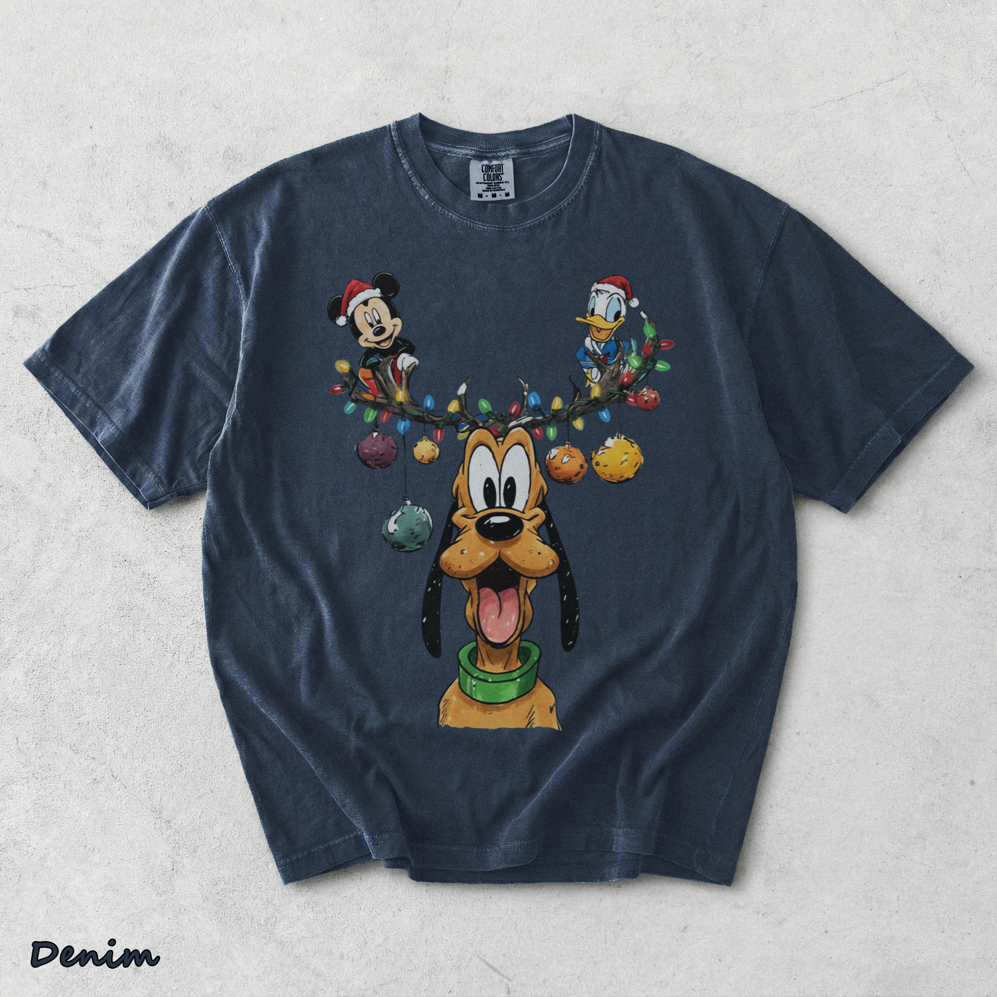 Vintage Pluto, Mickey Donal Sweatshirt - Denim mockup