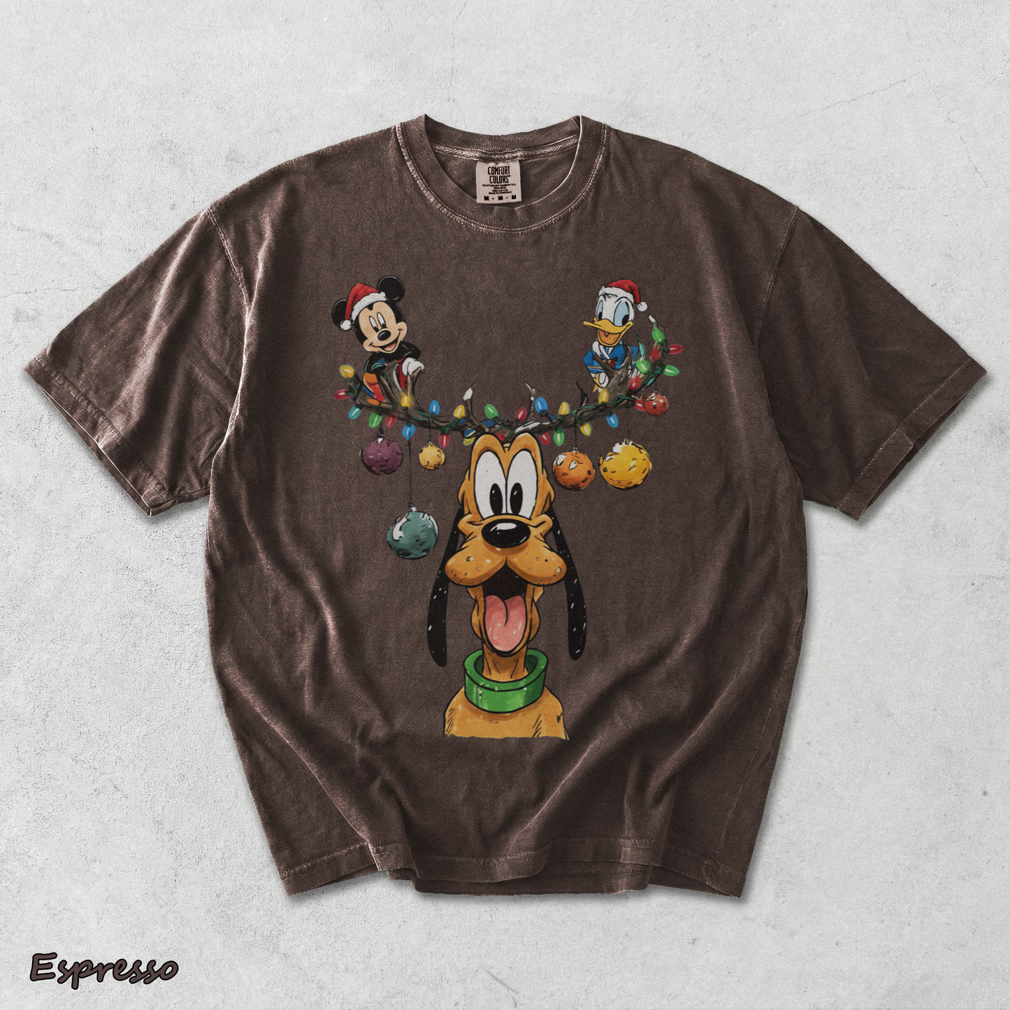 Vintage Pluto, Mickey Donal Sweatshirt - Espresso mockup