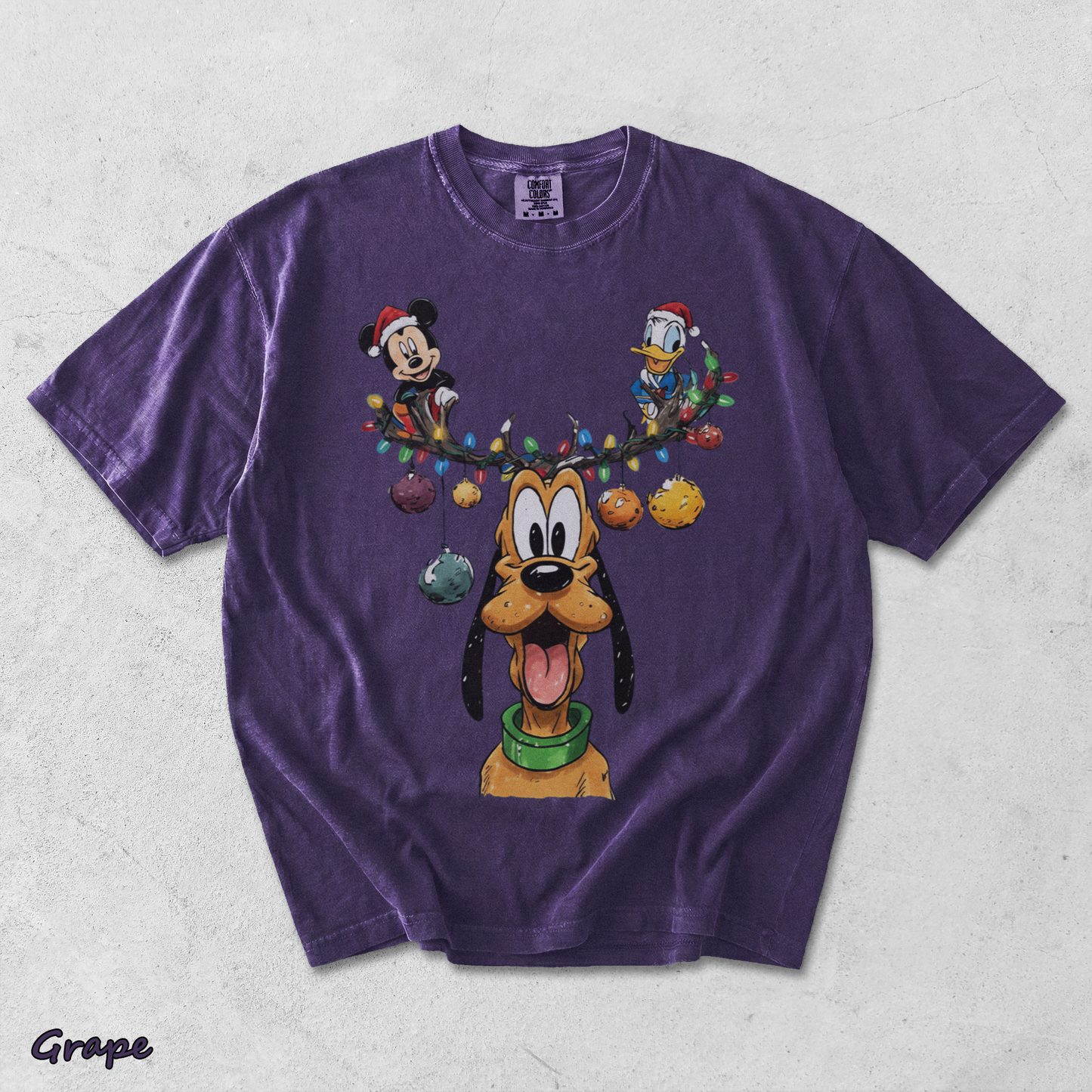 Vintage Pluto, Mickey Donal Sweatshirt - Grape mockup