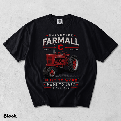 Vintage Red Tractor - Black mockup