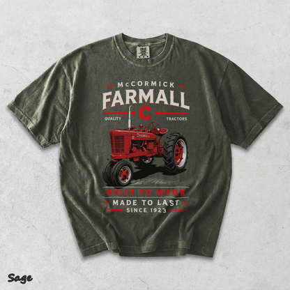 Vintage Red Tractor - Sage mockup