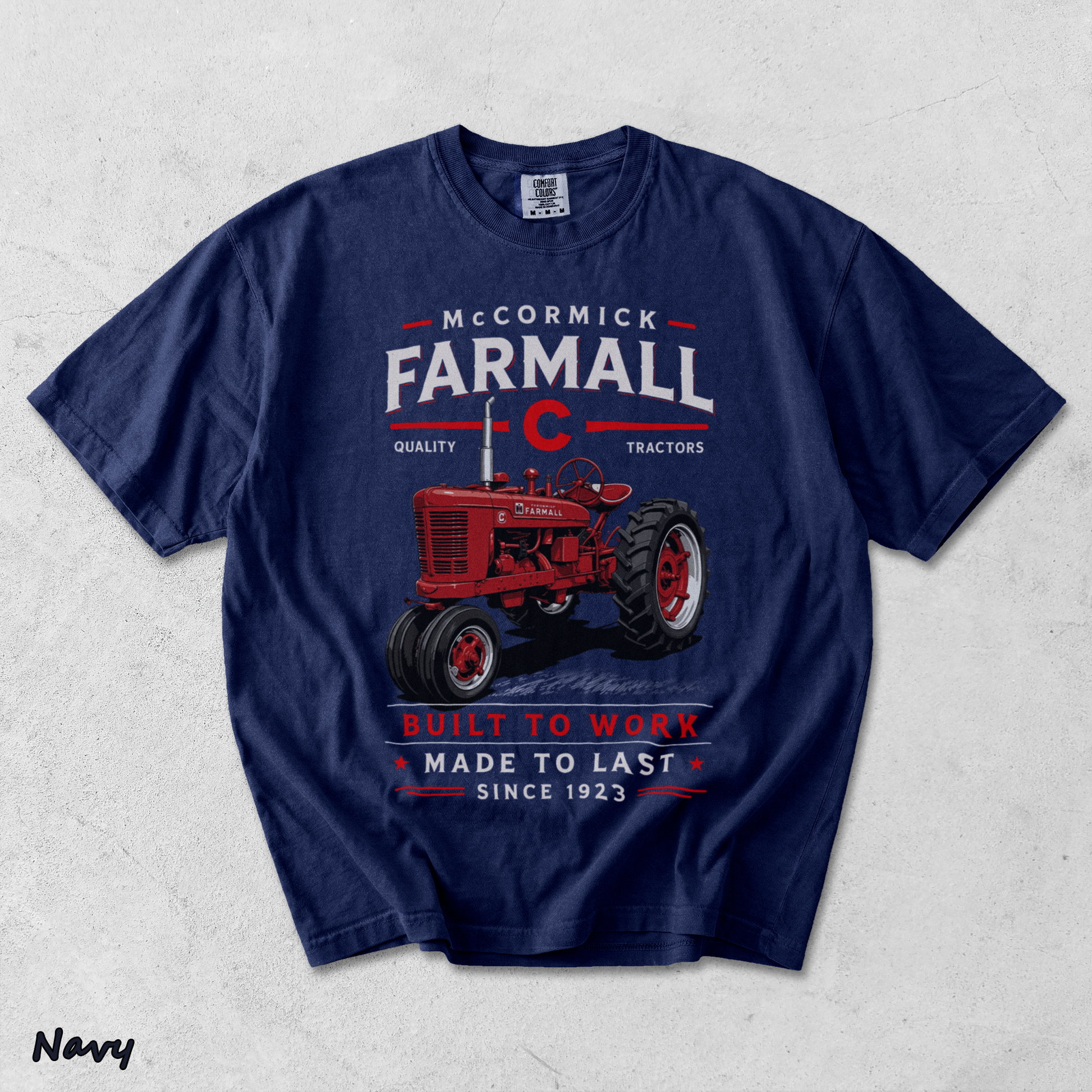 Vintage Red Tractor - True Navy mockup