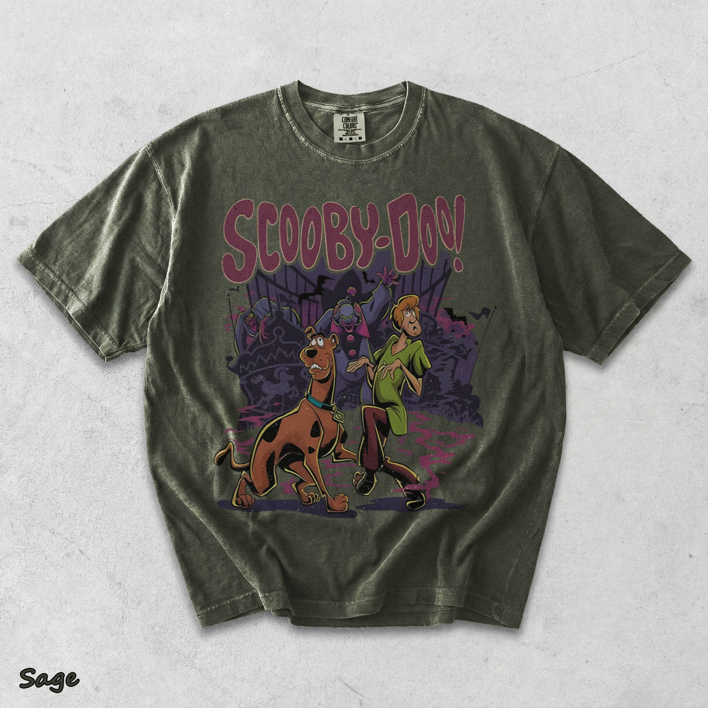 Vintage Scooby Doo Sweatshirt, Scooby Doo Halloween Tee - Sage mockup