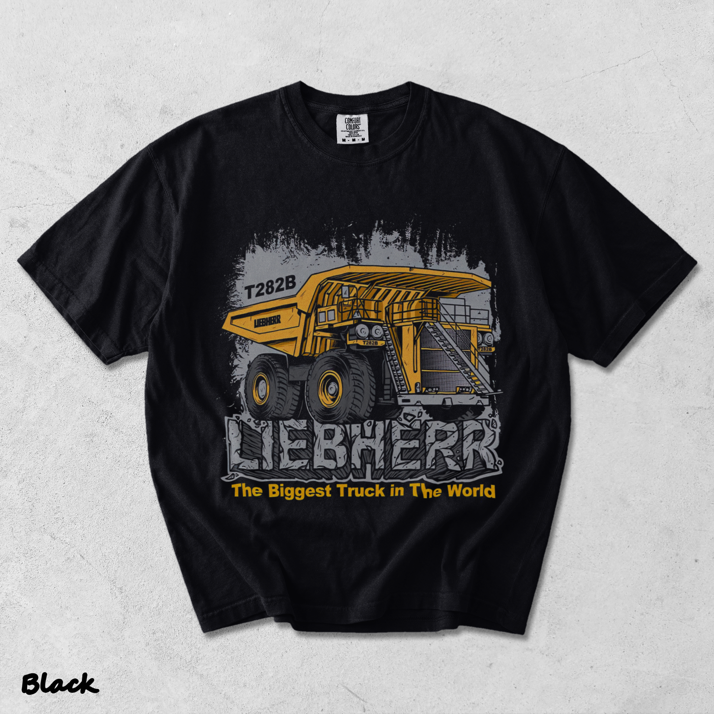 Vintage The Biggest Truck In The World Liebherr - Black mockup
