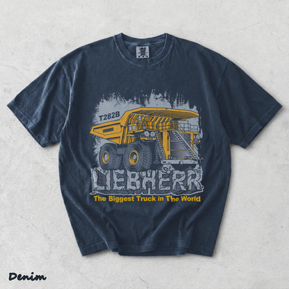 Vintage The Biggest Truck In The World Liebherr - Denim mockup