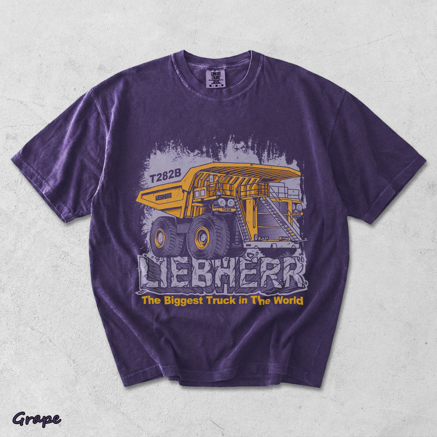Vintage The Biggest Truck In The World Liebherr - Grape mockup