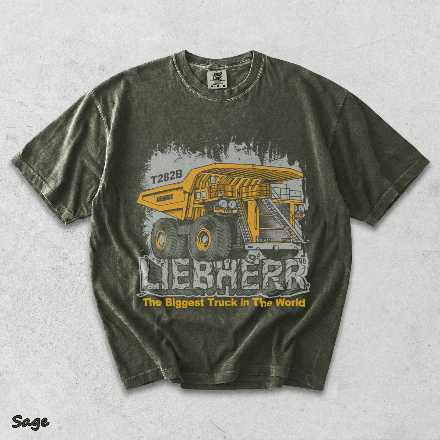 Vintage The Biggest Truck In The World Liebherr - Sage mockup