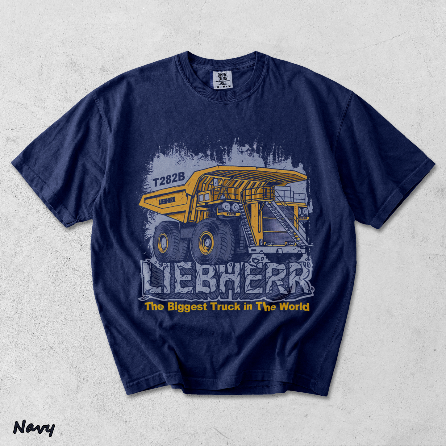 Vintage The Biggest Truck In The World Liebherr - True Navy mockup
