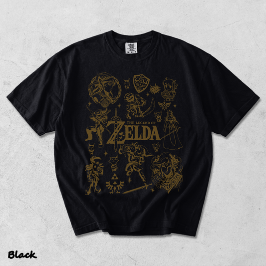 Vintage Zelda Icon Collage - Black mockup