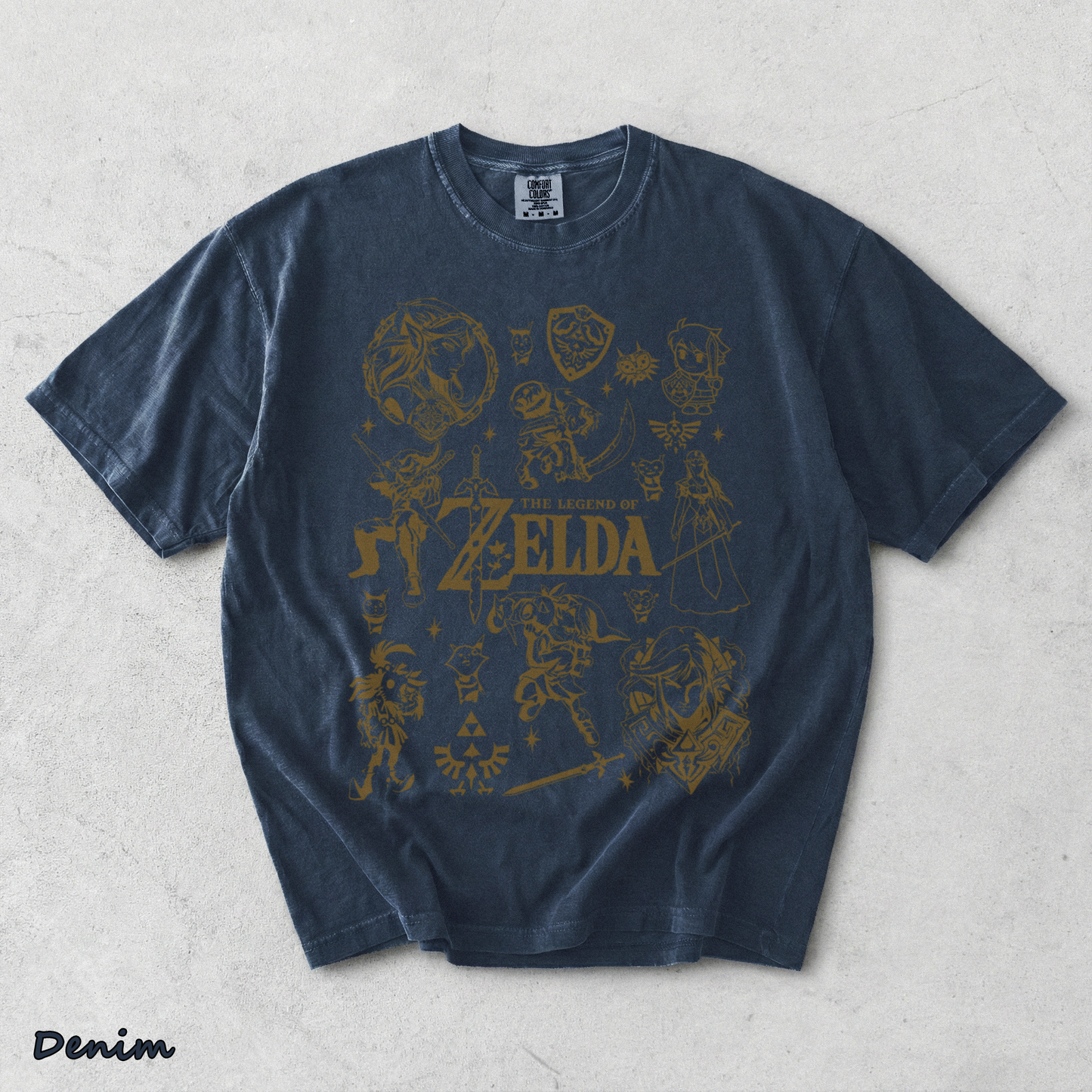 Vintage Zelda Icon Collage - Denim mockup