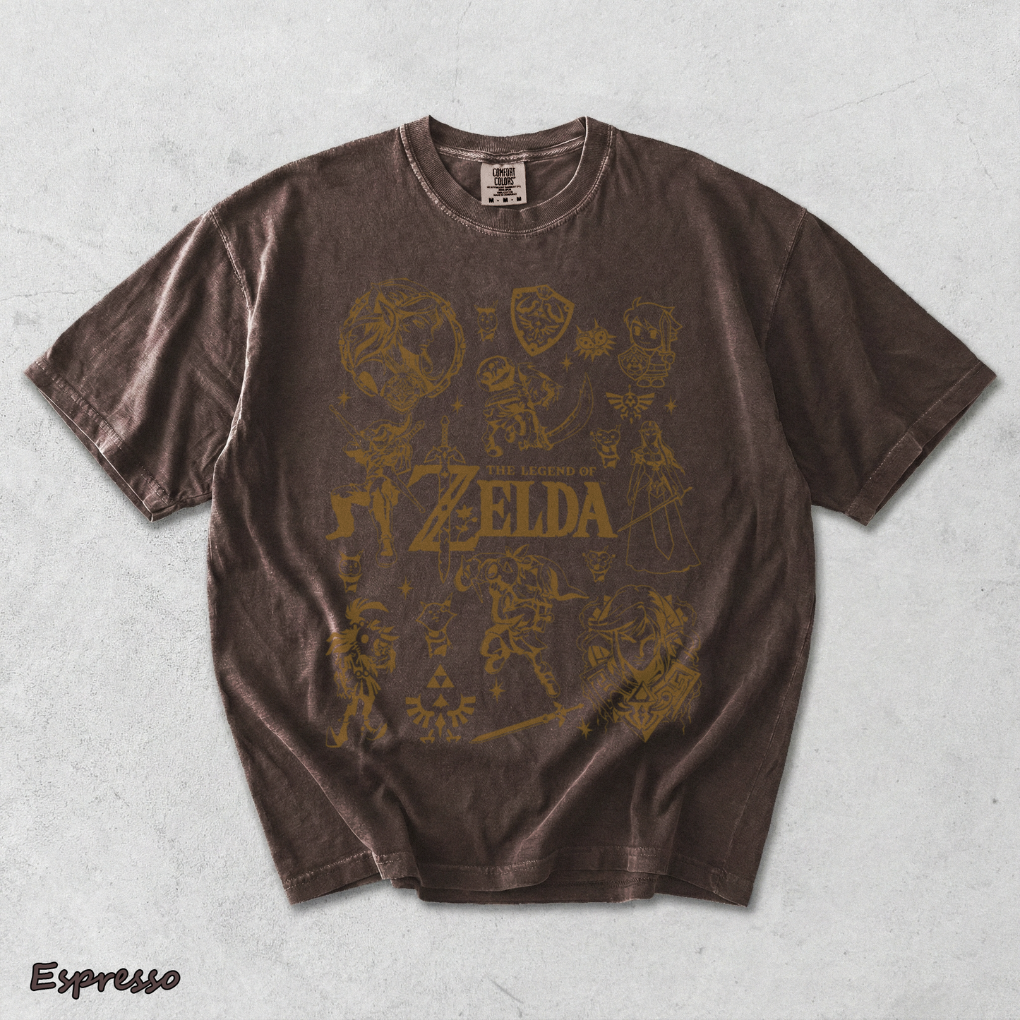 Vintage Zelda Icon Collage - Espresso mockup
