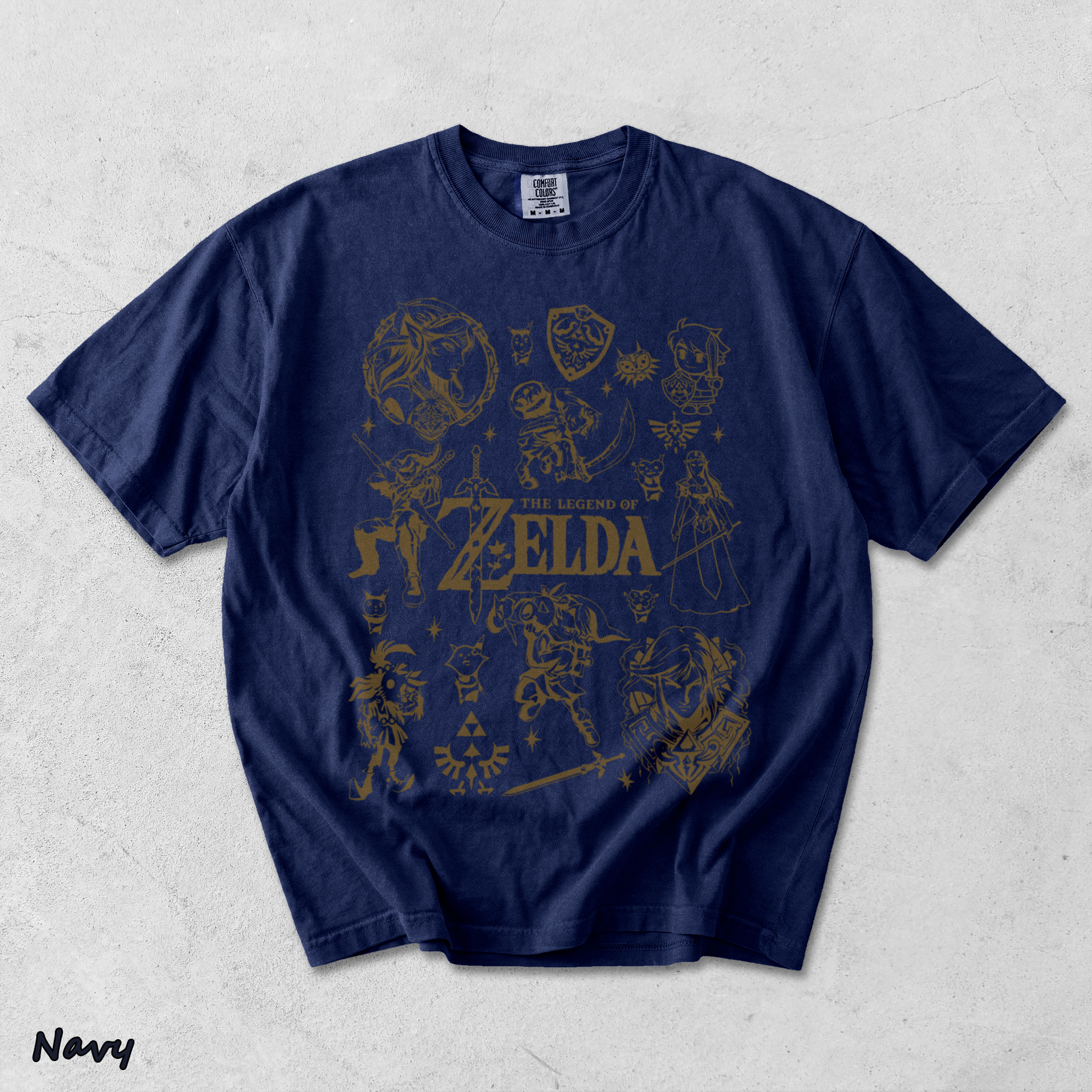 Vintage Zelda Icon Collage - True Navy mockup