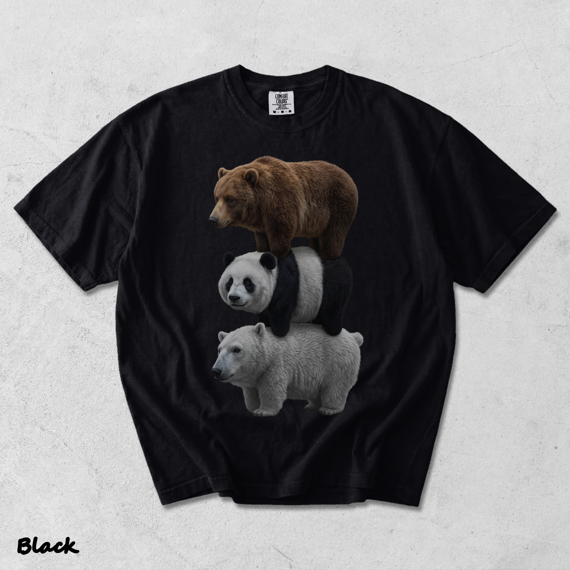 We Bears Realistic TShirt, Stacked Bares Shirt - Black mockup
