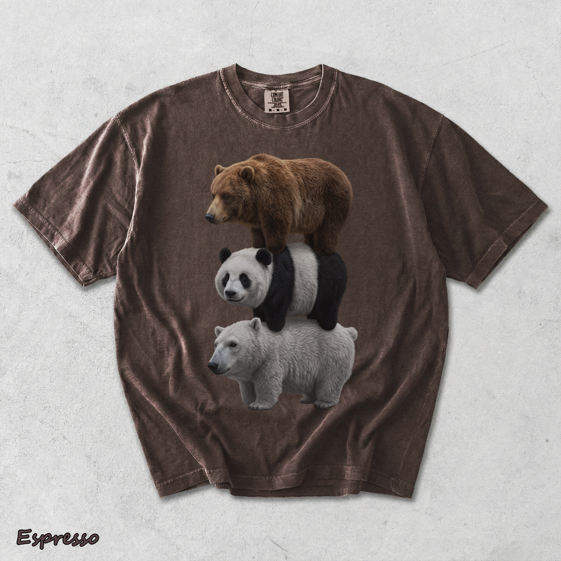 We Bears Realistic TShirt, Stacked Bares Shirt - Espresso mockup