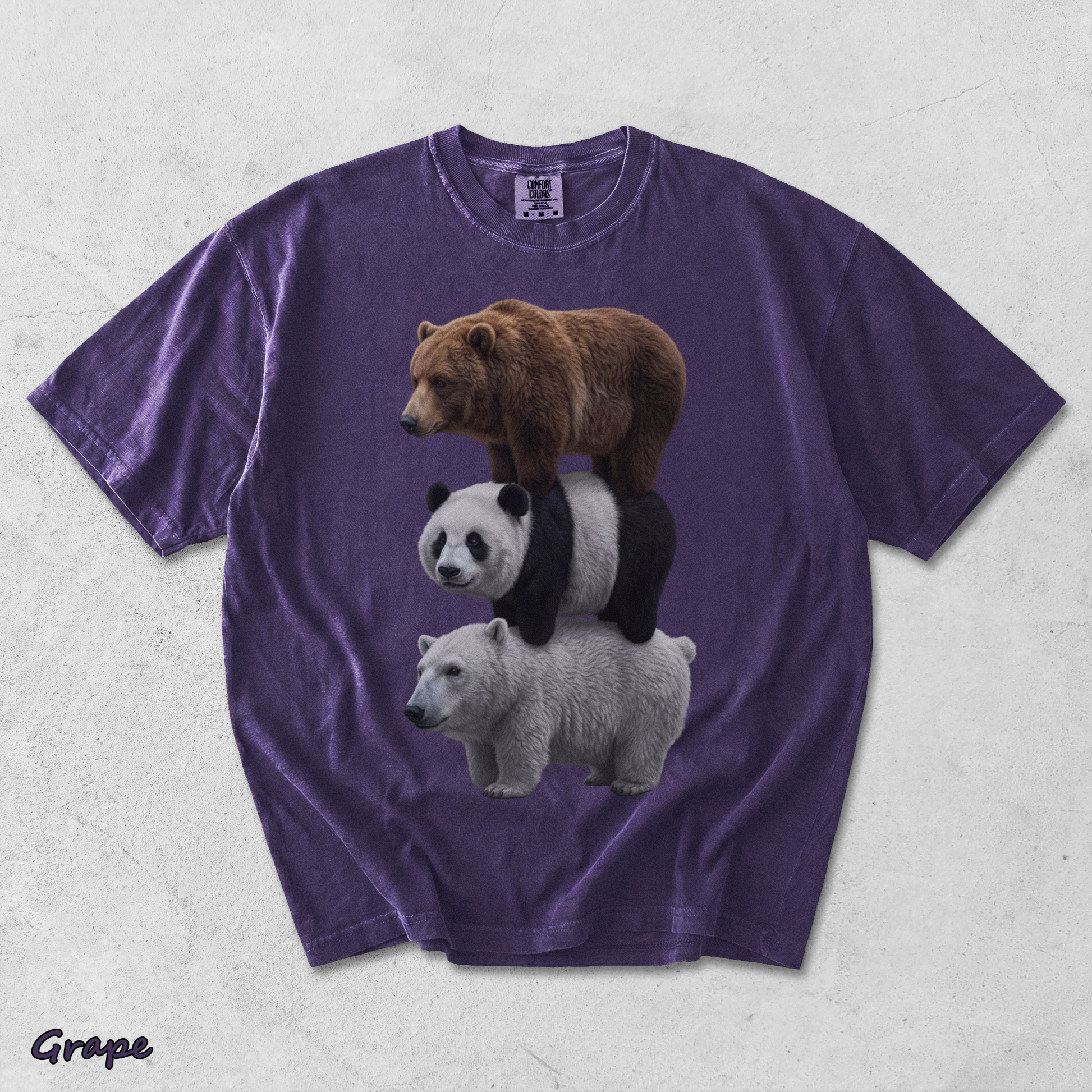 We Bears Realistic TShirt, Stacked Bares Shirt - Grape mockup