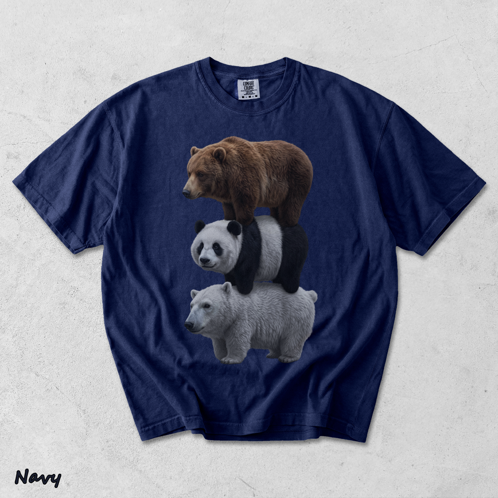 We Bears Realistic TShirt, Stacked Bares Shirt - True Navy mockup