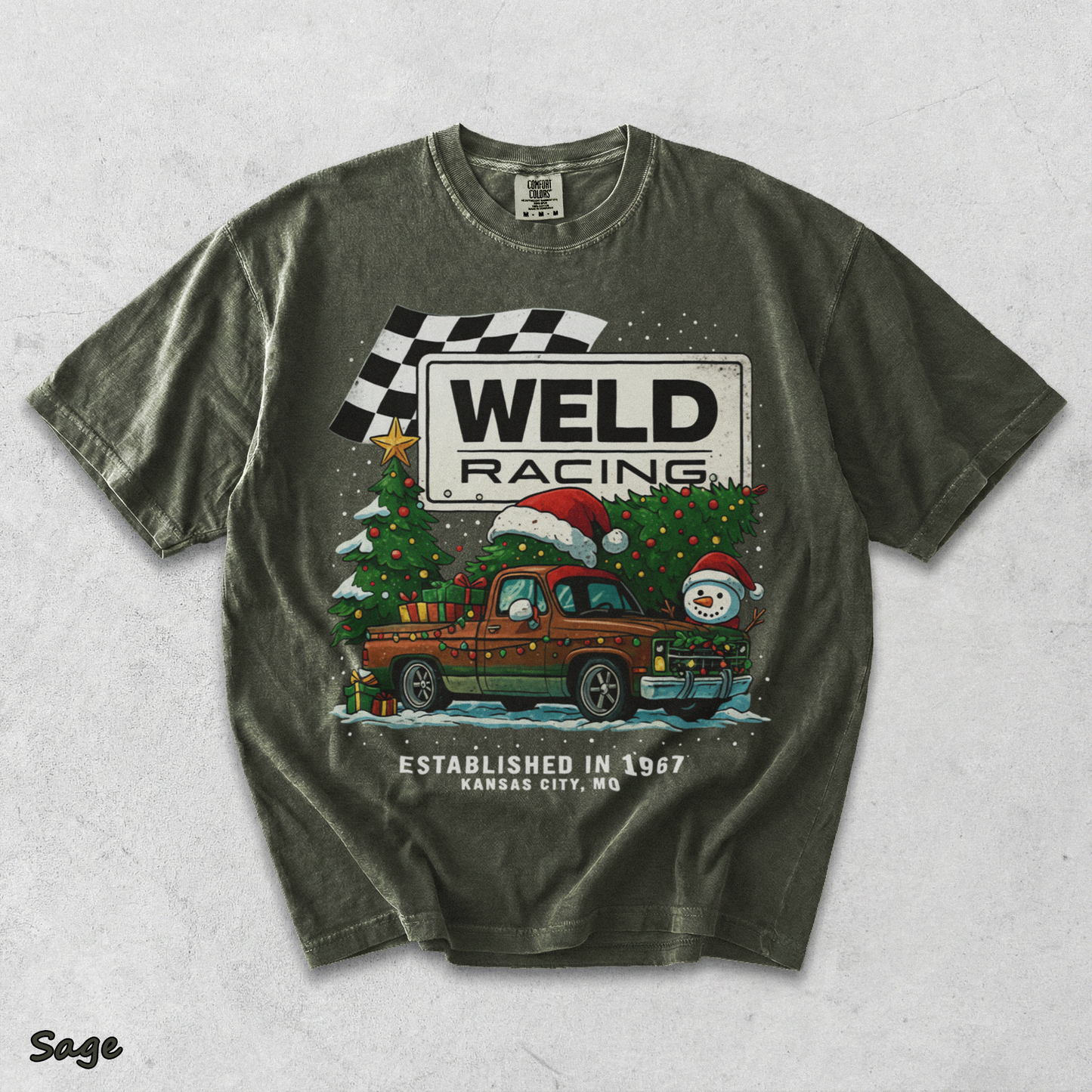 Weld Racing Christmas - Sage mockup