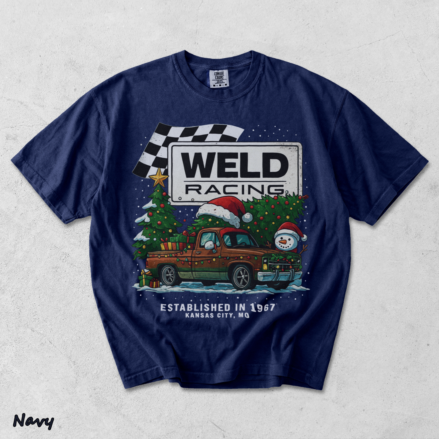 Weld Racing Christmas - True Navy mockup