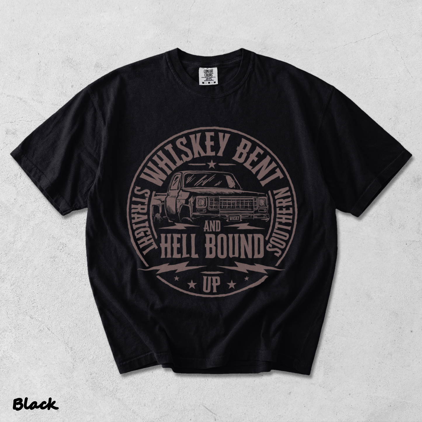 Whiskey Bent And Hell Bound - Black mockup