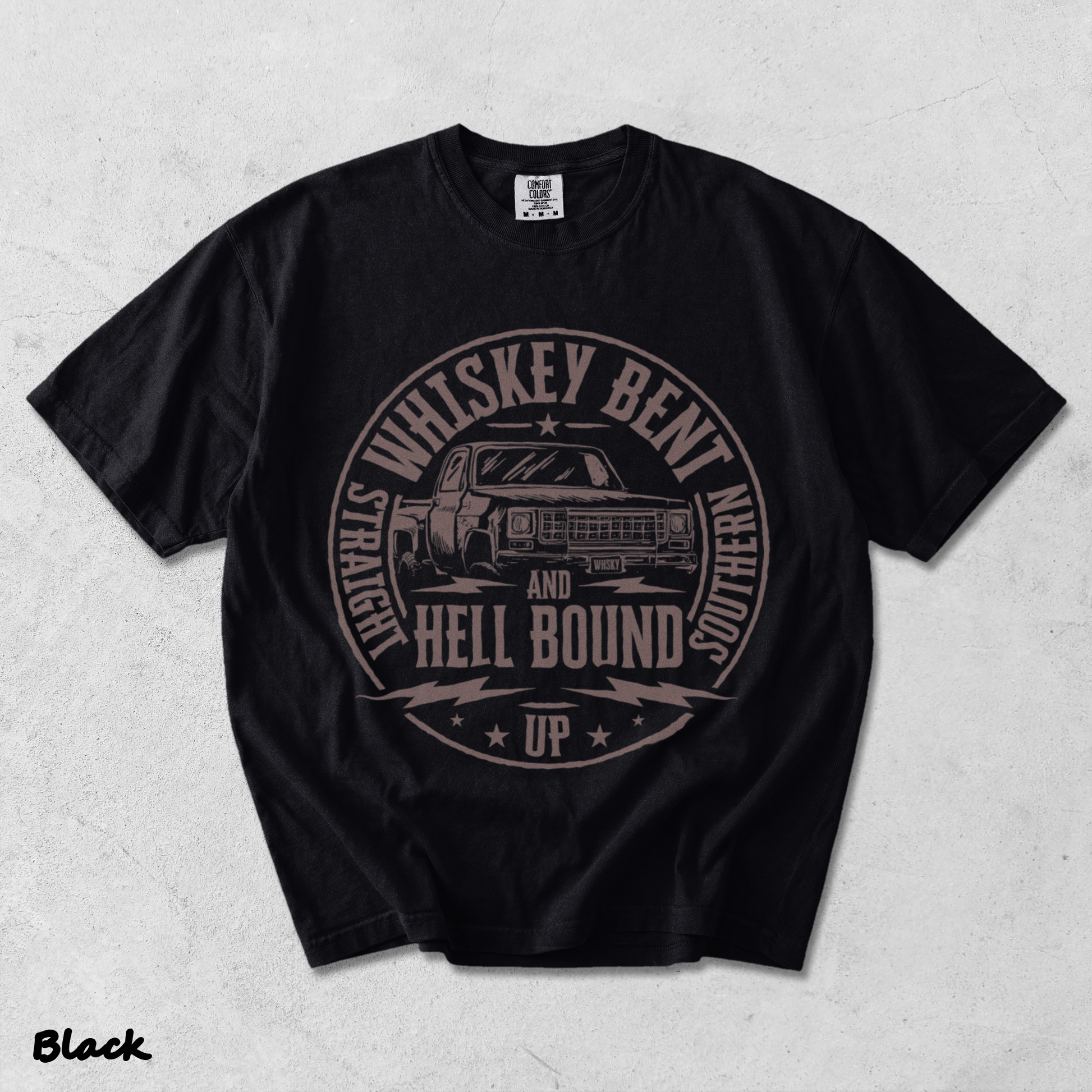 Whiskey Bent And Hell Bound - Black mockup