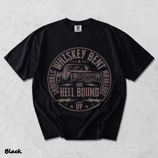 Whiskey Bent And Hell Bound - Black mockup