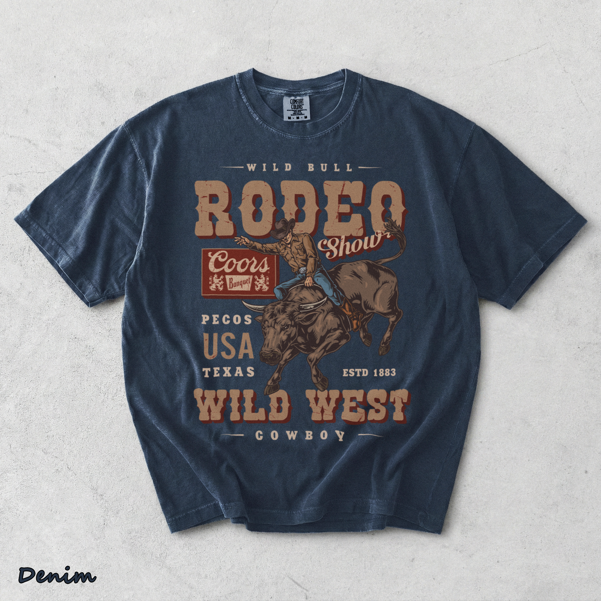 Wild Bull Rodeo - Denim mockup