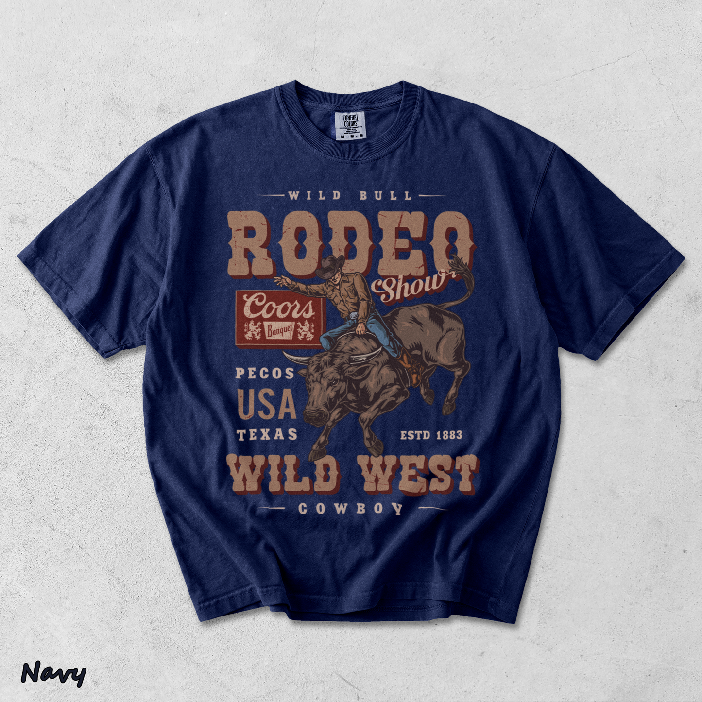 Wild Bull Rodeo - True Navy mockup