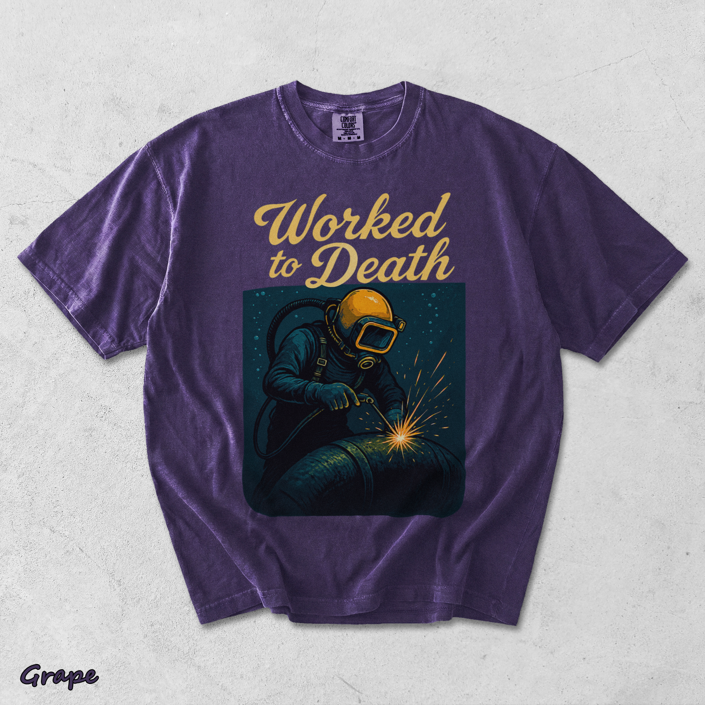 Worked to Death Workman - Grape mockup