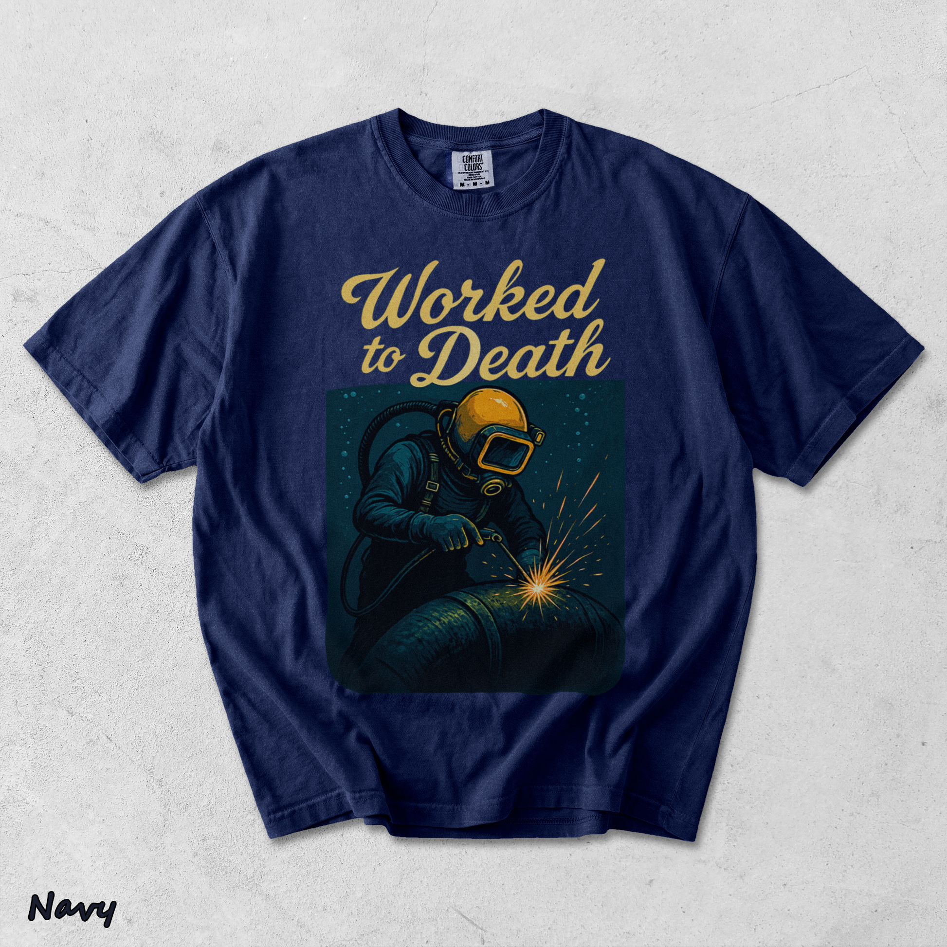 Worked to Death Workman - True Navy mockup