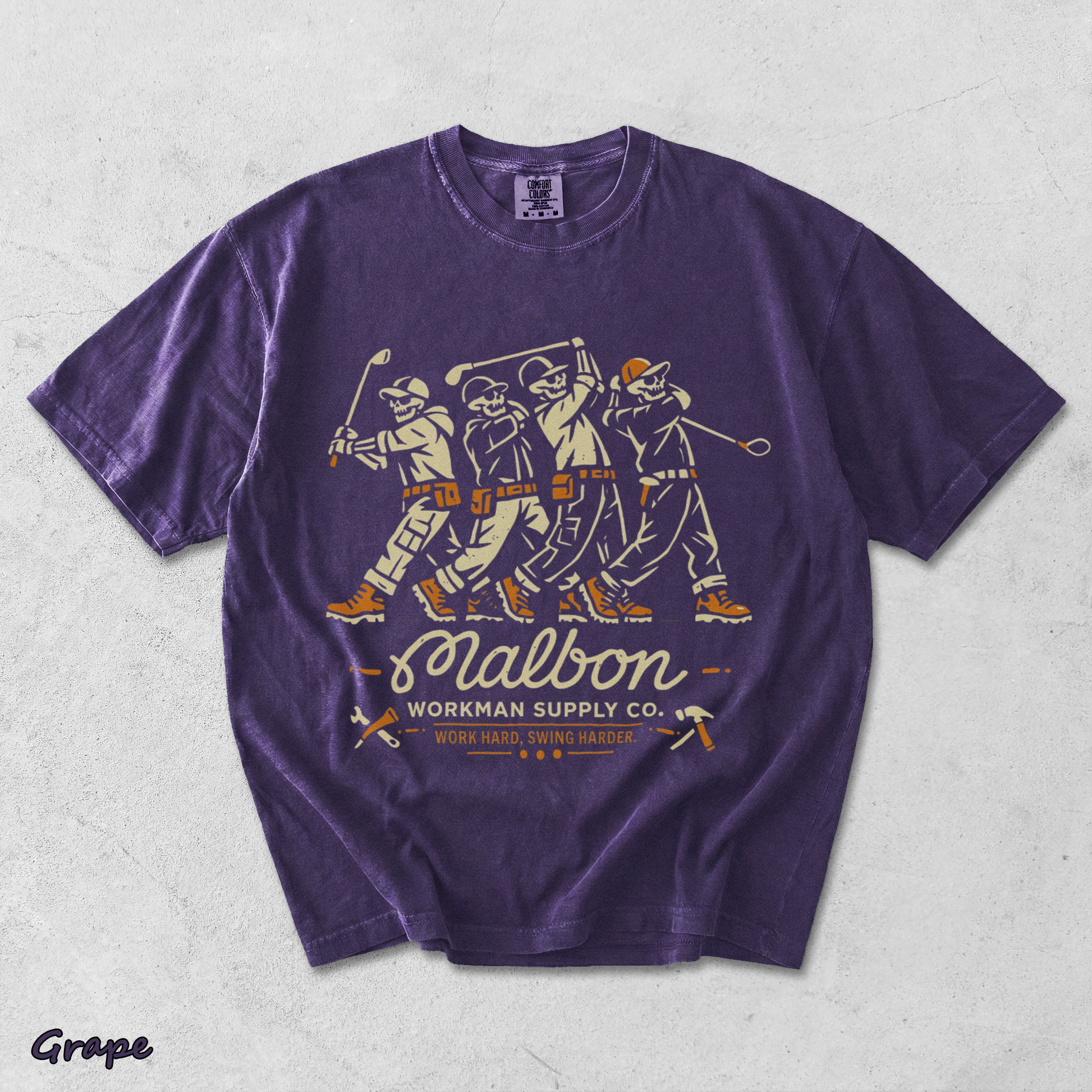 Workman Supply Co Skeleton Malbon Golfers - Grape mockup