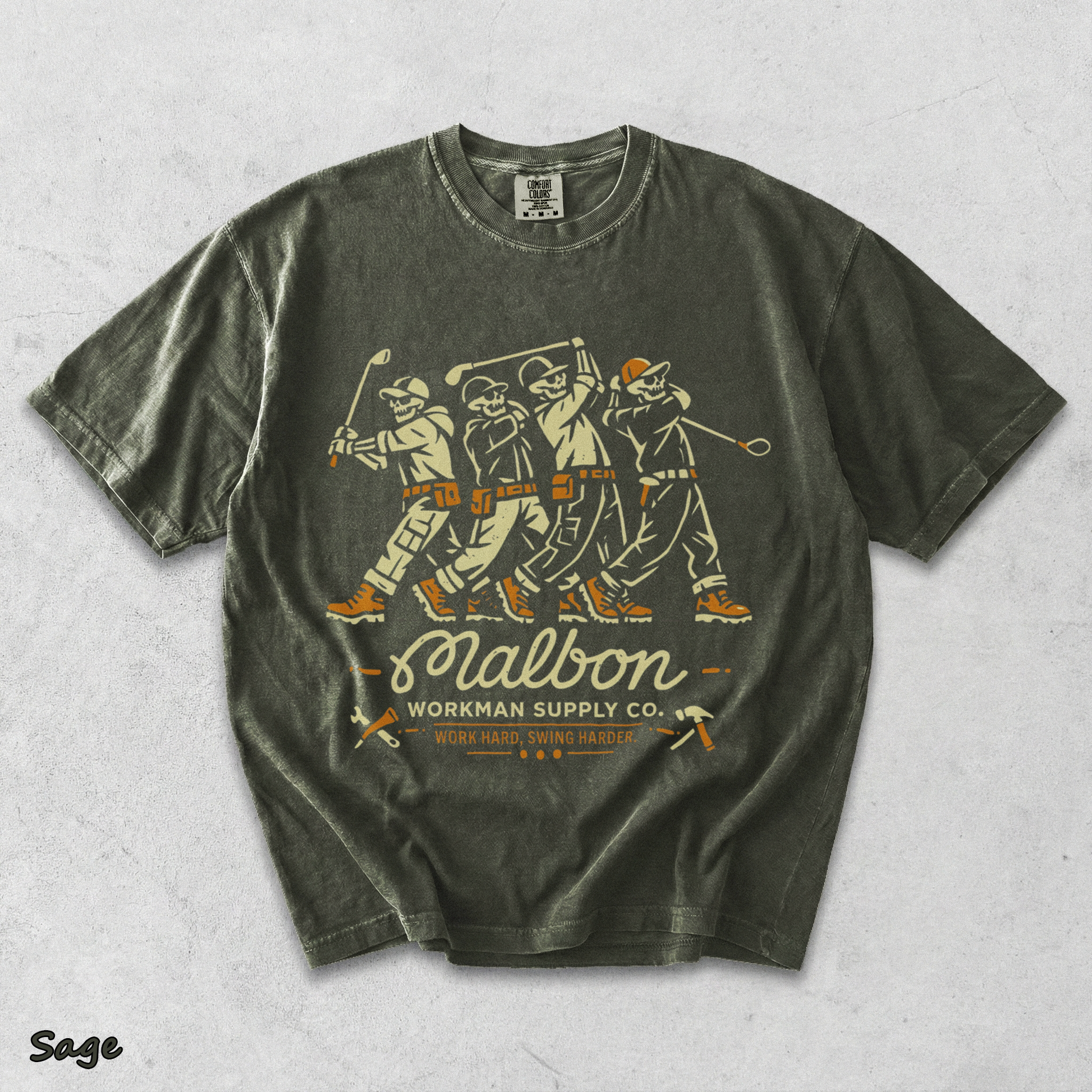 Workman Supply Co Skeleton Malbon Golfers - Sage mockup