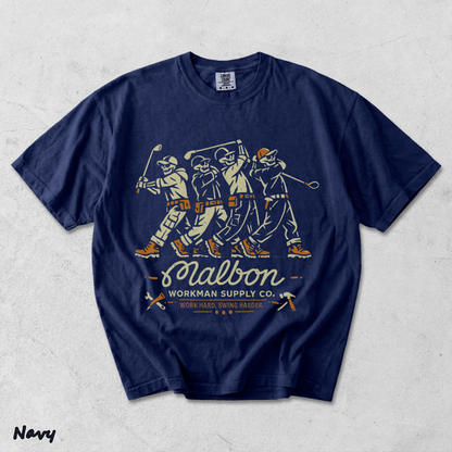 Workman Supply Co Skeleton Malbon Golfers - True Navy mockup