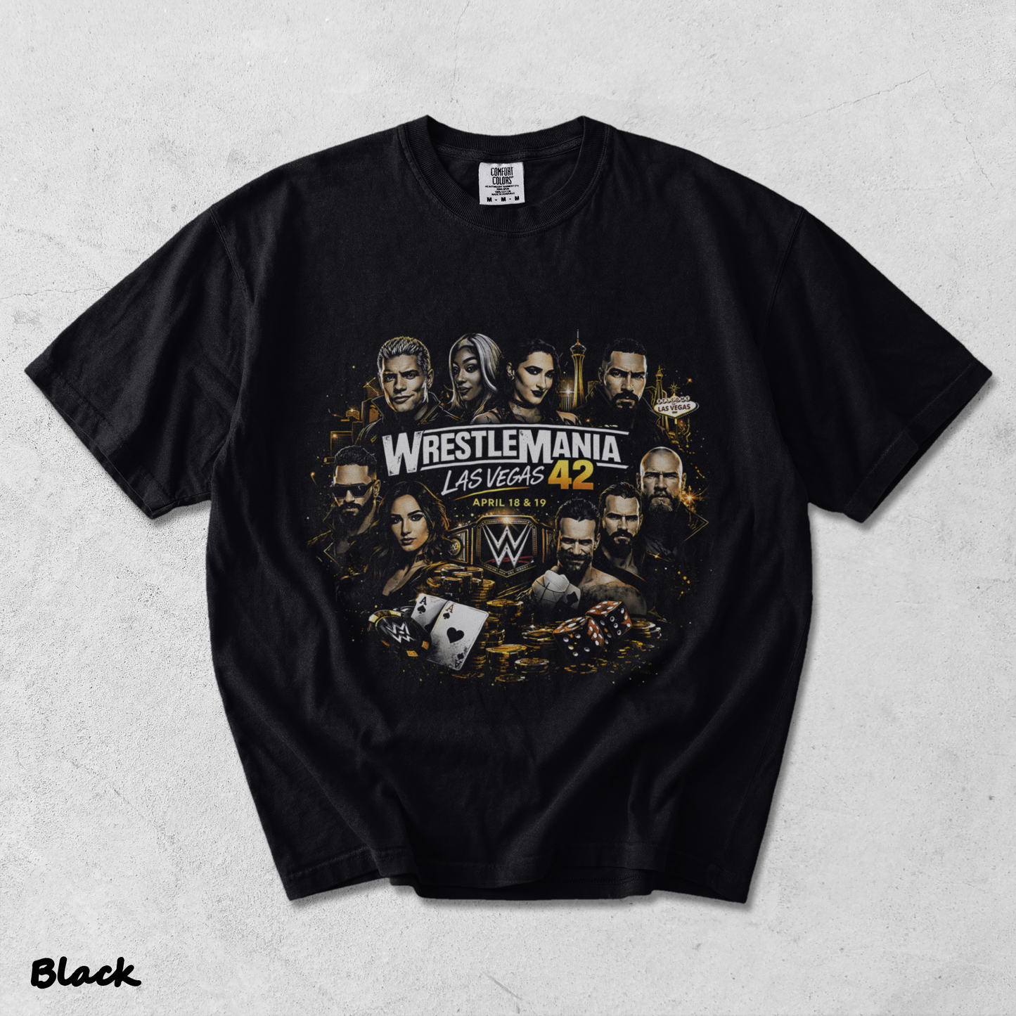 WrestleMania 42 Las Vegas Retro Wrestling 2 - Black mockup