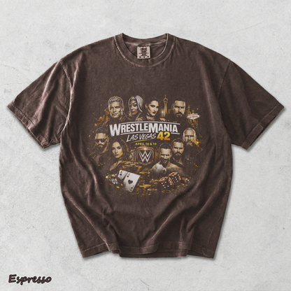 WrestleMania 42 Las Vegas Retro Wrestling 2 - Espresso mockup