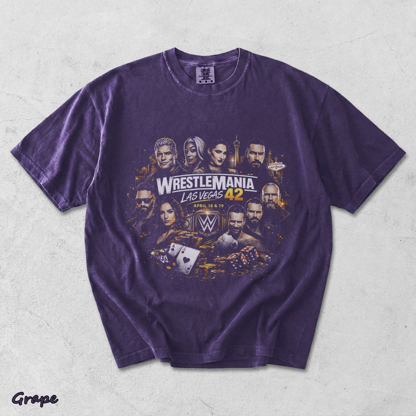 WrestleMania 42 Las Vegas Retro Wrestling 2 - Grape mockup