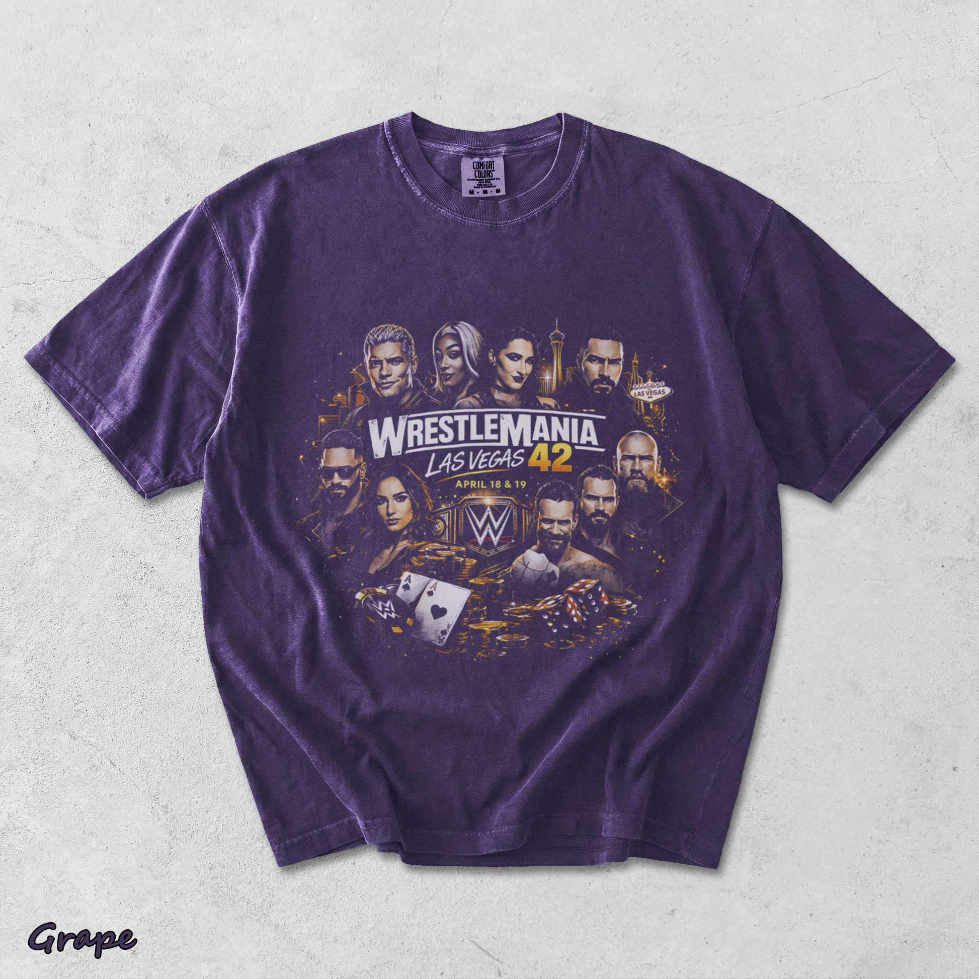 WrestleMania 42 Las Vegas Retro Wrestling 2 - Grape mockup