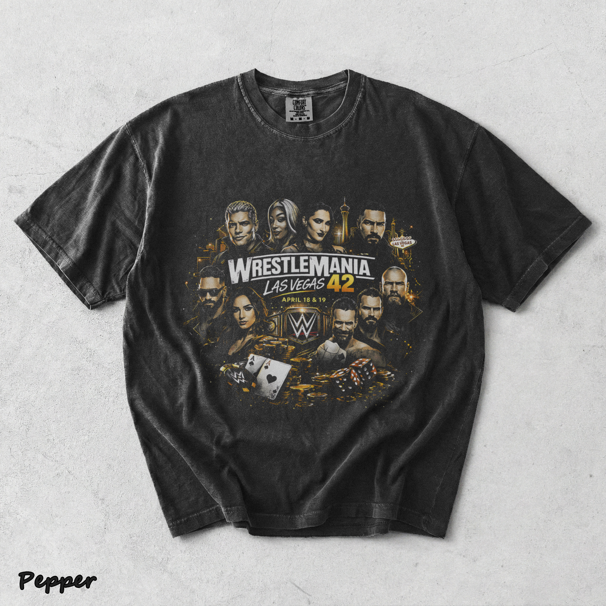 WrestleMania 42 Las Vegas Retro Wrestling 2 - Pepper mockup