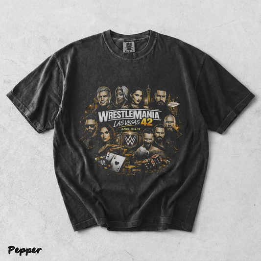 WrestleMania 42 Las Vegas Retro Wrestling 2 - Pepper mockup