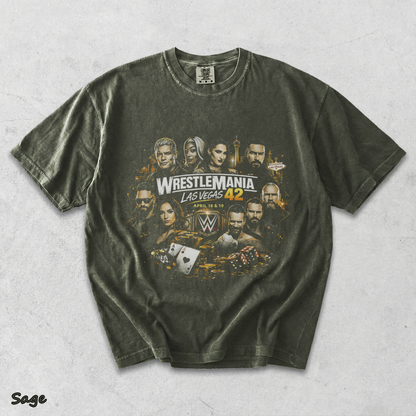 WrestleMania 42 Las Vegas Retro Wrestling 2 - Sage mockup