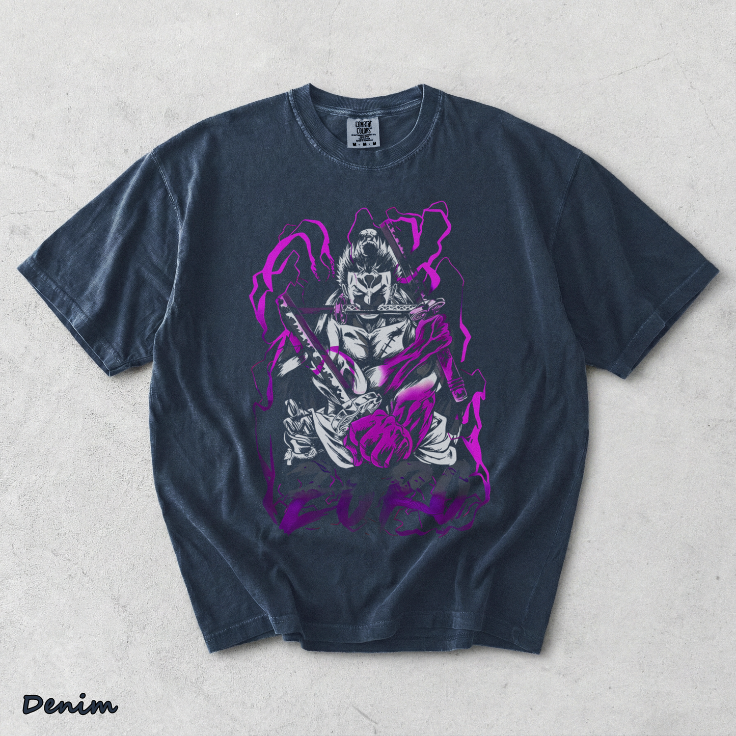 Zoro Asura X One Piece - Denim mockup